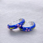 Load image into Gallery viewer, 925 Sterling Silver Multi - Color Enamel Hoop Earring For Women/ Girls - Taraash