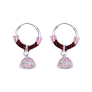 925 Sterling Silver Multi - Color Enamel Hoop Earrings For Girls/Women - Taraash
