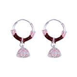 925 Sterling Silver Multi - Color Enamel Hoop Earrings For Girls/Women - Taraash