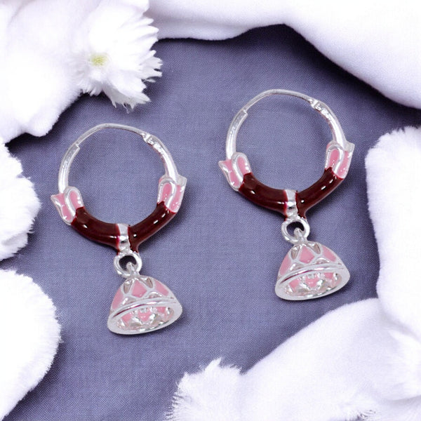 925 Sterling Silver Multi - Color Enamel Hoop Earrings For Girls/Women - Taraash