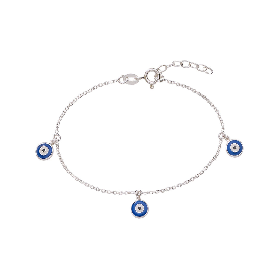 925 Sterling Silver Multi Evil Eye Charms Bracelet Gift for Womens - Taraash