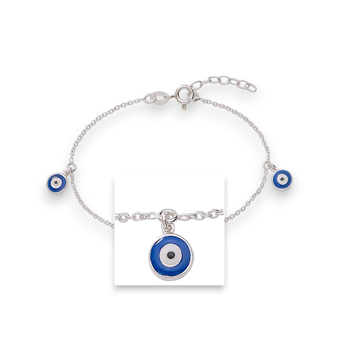 925 Sterling Silver Multi Evil Eye Charms Bracelet Gift for Womens - Taraash