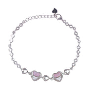 925 Sterling Silver Multi Heart CZ Bracelet for Women - Valentine's Day Special - Taraash