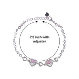 925 Sterling Silver Multi Heart CZ Bracelet for Women - Valentine's Day Special - Taraash