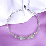 925 Sterling Silver Multi Heart CZ Bracelet for Women - Valentine's Day Special - Taraash