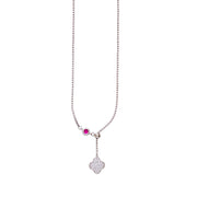 925 Sterling Silver Necklace with floral pattern Gemstone For Women - Taraash