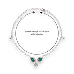 Load image into Gallery viewer, 925 Sterling Silver Olive Green Gemstone Anklet for Women - Taraash