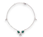Load image into Gallery viewer, 925 Sterling Silver Olive Green Gemstone Single Anklet for Women - Taraash