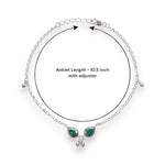 Load image into Gallery viewer, 925 Sterling Silver Olive Green Gemstone Single Anklet for Women - Taraash