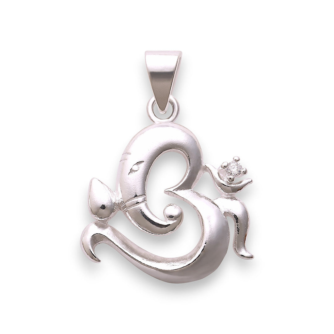 925 Sterling Silver Om Religious Cz Pendant For Men & Women - Taraash