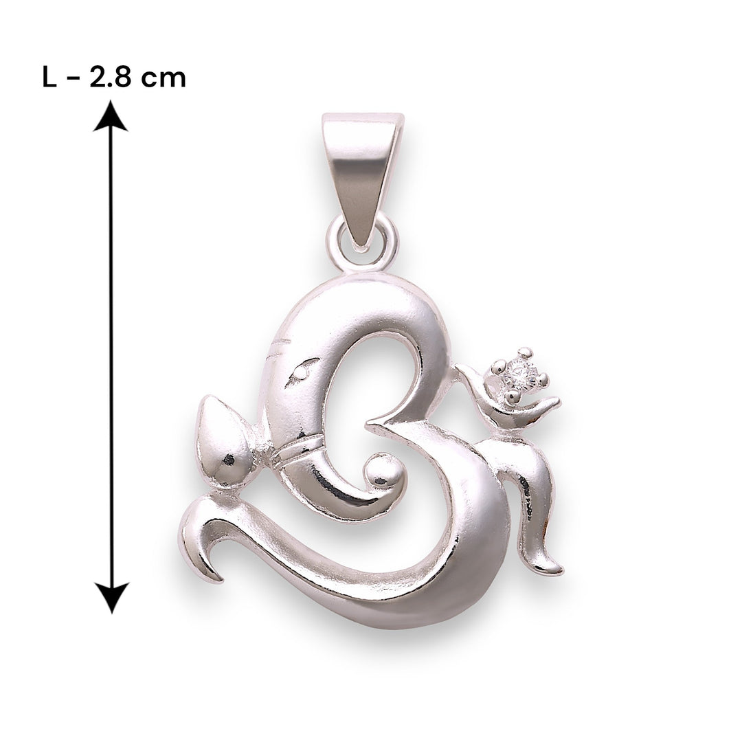 925 Sterling Silver Om Religious Cz Pendant For Men & Women - Taraash