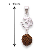 925 Sterling Silver Om Rudraksha Pendant For Men & Women - Taraash