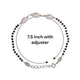 925 Sterling Silver Oval Multi Beaded Mangalsutra Bracelet for Women - Taraash