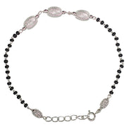 925 Sterling Silver Oval Multi Beaded Mangalsutra Bracelet for Women - Taraash