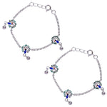 Load image into Gallery viewer, 925 Sterling Silver Peacock Enamel Anklet for Kids - Taraash
