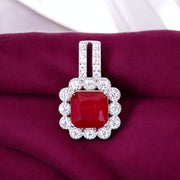 925 Sterling Silver Pendant for Women with Red CZ - Taraash