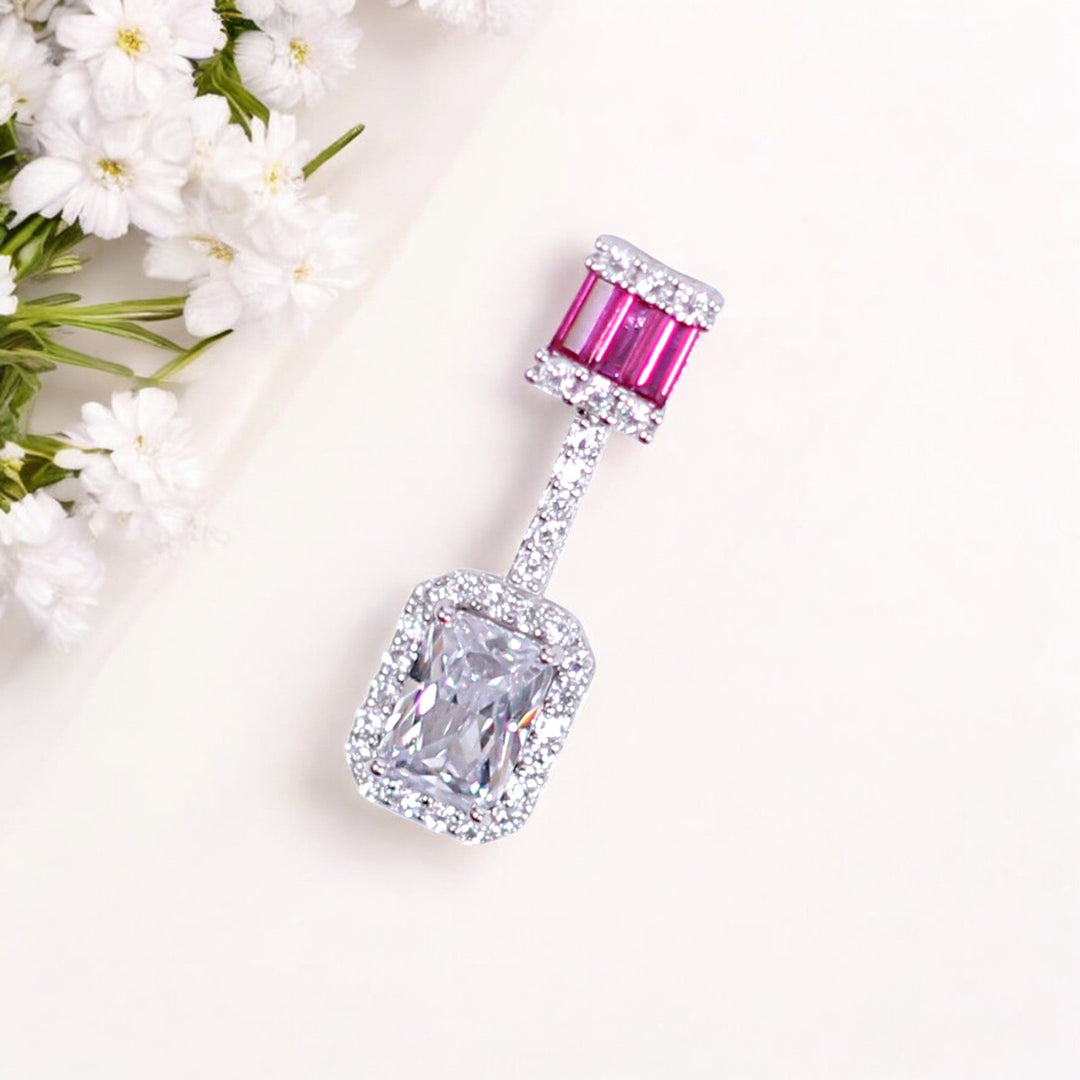 925 Sterling Silver Pendant Rectangular Shape for Women - Taraash