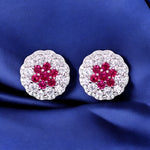 Load image into Gallery viewer, 925 Sterling Silver Pink Baguette Stone with CZ Earrings for Women - Taraash
