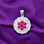 Load image into Gallery viewer, 925 Sterling Silver Pink Baguette Stone with CZ Pendant for Women - Taraash
