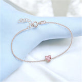 925 Sterling Silver Pink CZ Heart Bracelet For Women - Taraash