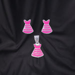 Load image into Gallery viewer, 925 Sterling Silver Pink Dress Pendant and Earring Set for Girls - Taraash
