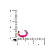 925 Sterling Silver Pink Enamel Yellow Design Hoop Earring For Women/ Girls - Taraash