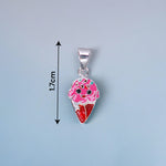 Load image into Gallery viewer, 925 Sterling Silver Pink Ice Cream Cone Stud Earrings &amp; Pendant Set Girls - Taraash
