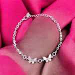 Load image into Gallery viewer, 925 Sterling Silver Pink Mother Of Pearl Butterfly Cz Bracelet for Women - Taraash
