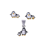 Load image into Gallery viewer, 925 Sterling Silver Playful Penguin Silver Stud Earrings and Pendant Set for Girls - Taraash
