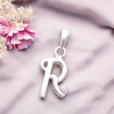 925 Sterling Silver "R" Letter Cz Pendant For Men And Women - Taraash