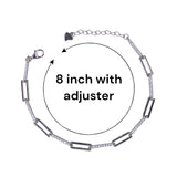 925 Sterling Silver Rectangular Open Links Bracelet for Women - Taraash