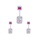 Load image into Gallery viewer, 925 Sterling Silver Rectangular Shape Baguette Stone &amp; CZ Jewellery Set for Women - Taraash
