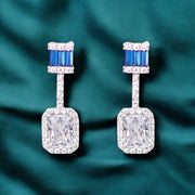 925 Sterling Silver Rectangular - Shape Earring for Women - Taraash