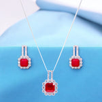 Load image into Gallery viewer, 925 Sterling Silver Red CZ Jewellery Set for Women - Taraash
