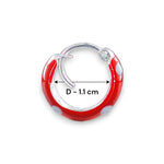 Load image into Gallery viewer, 925 Sterling Silver Red Enamel Hoop Earrings For Girls - Taraash