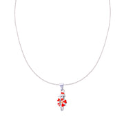 925 Sterling Silver Red Enchanted Character Enamel Pendant with Chain for Girls - Taraash