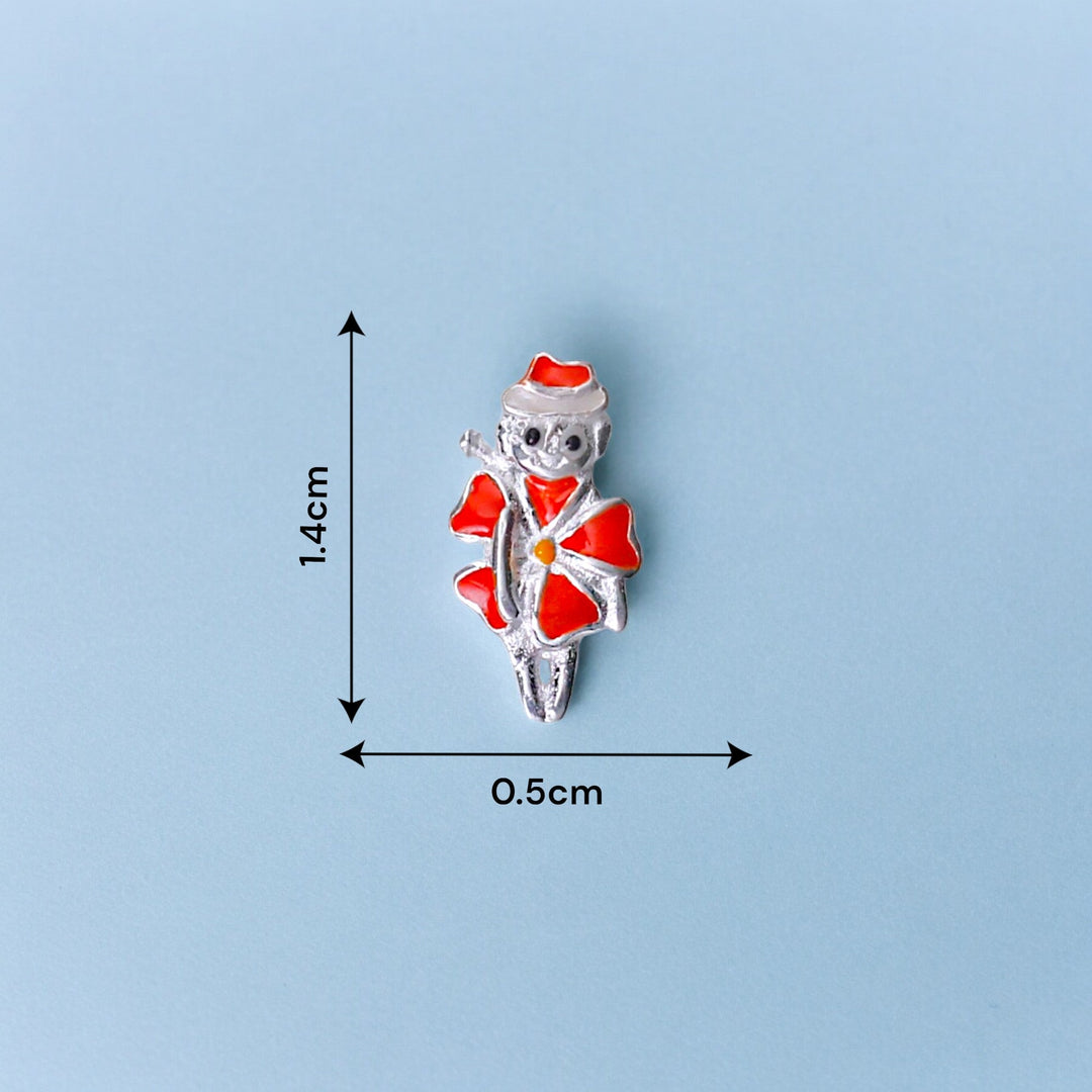 925 Sterling Silver Red Enchanted Character Pendant Earring Set For Girls - Taraash