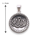 925 Sterling Silver Religious Oxidized Allah Pendant For Men - Taraash