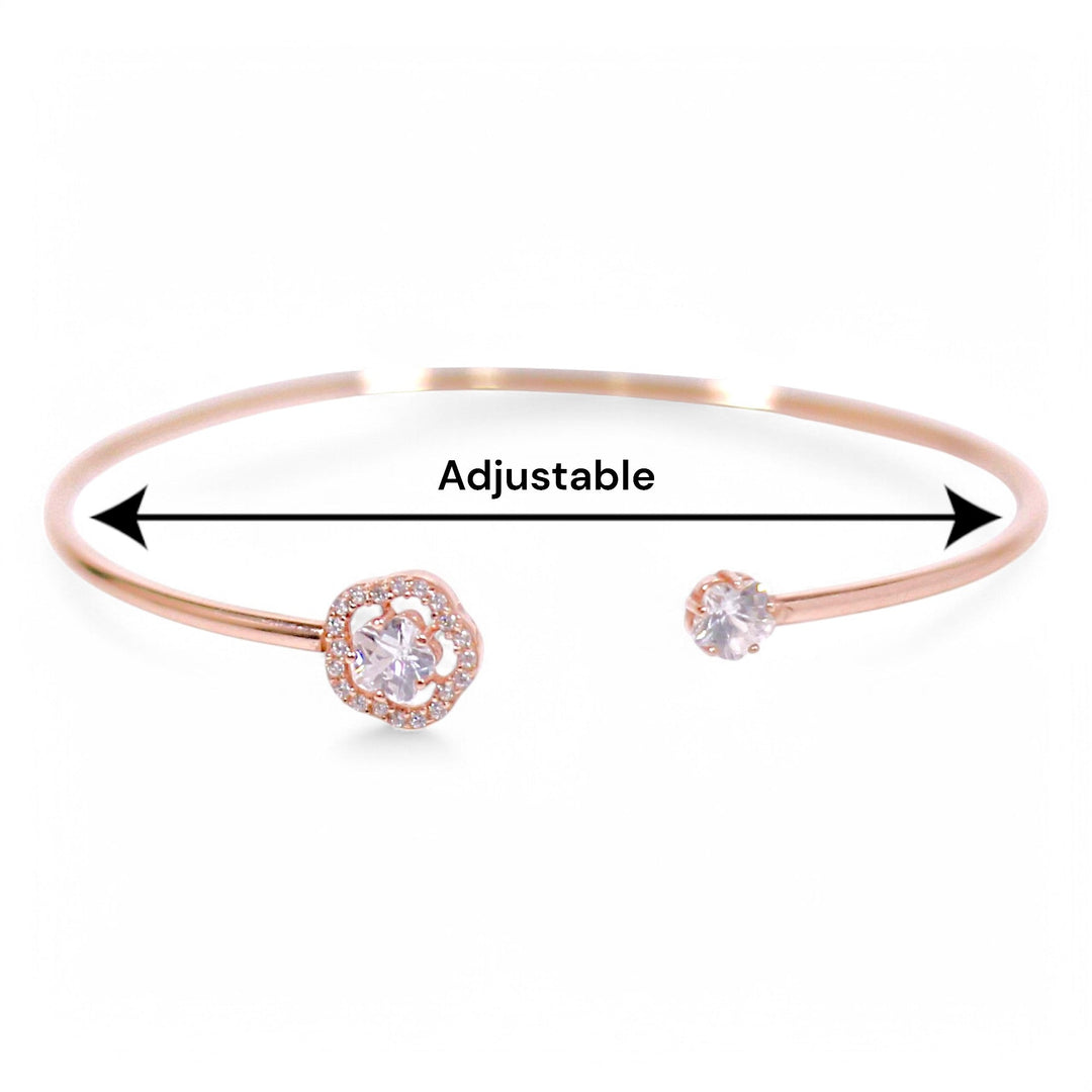 925 Sterling Silver Rose gold CZ Bangle For Girls/Women - Taraash