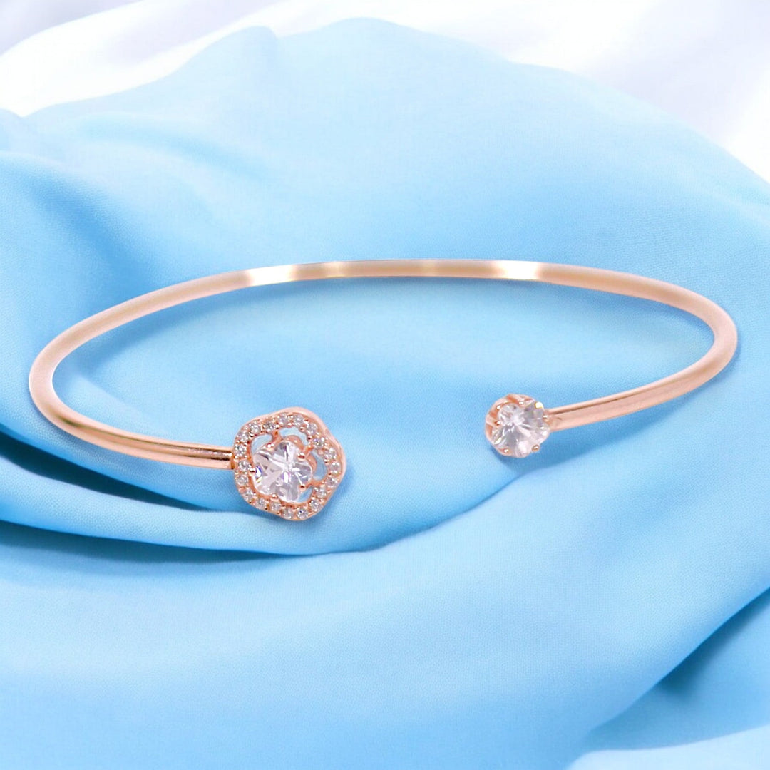 925 Sterling Silver Rose gold CZ Bangle For Girls/Women - Taraash