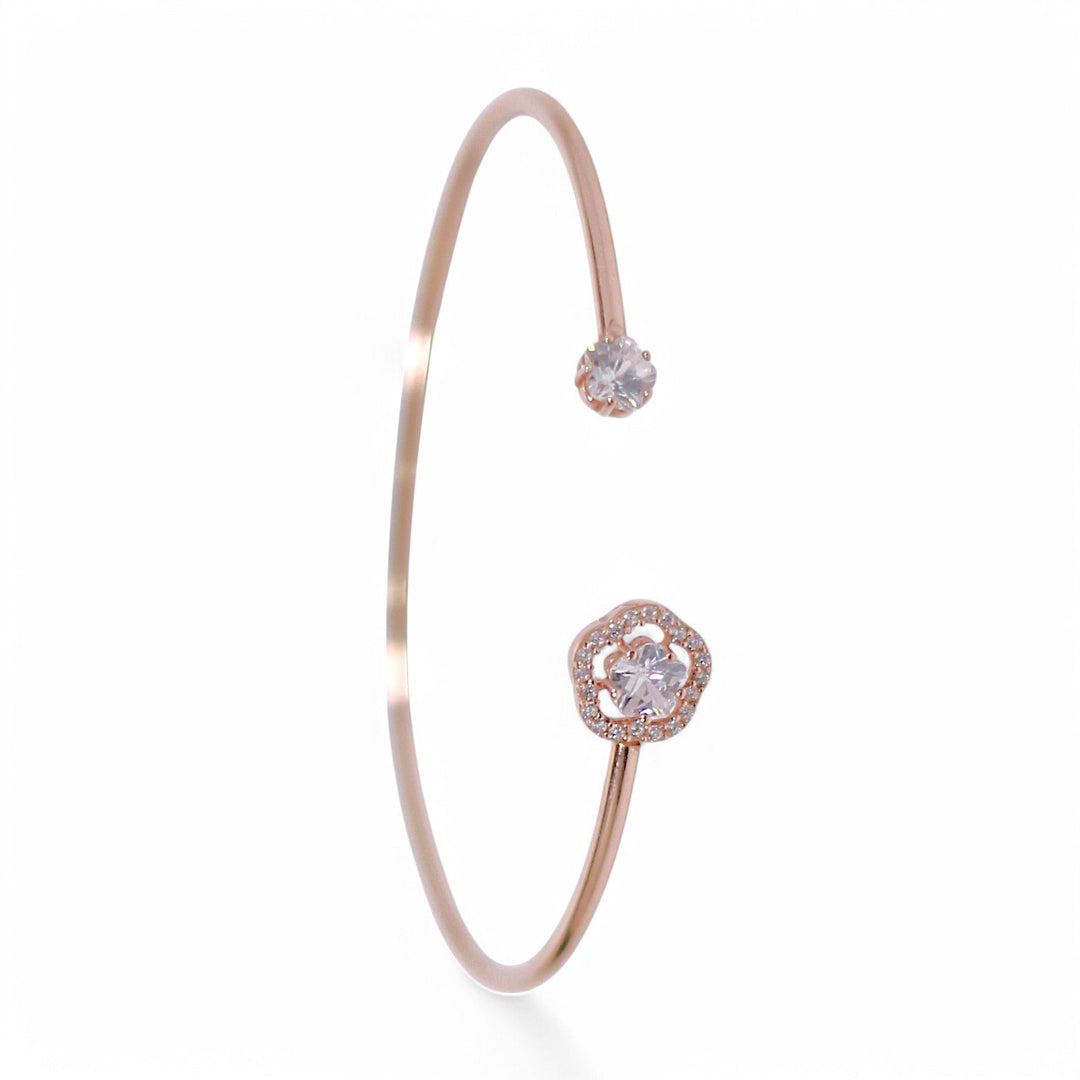 925 Sterling Silver Rose gold CZ Bangle For Girls/Women - Taraash