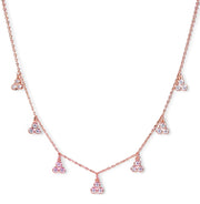 925 Sterling Silver Rose Gold CZ Charm Necklace for Women - Taraash