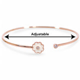 925 Sterling Silver Rose Gold CZ Flower Enamel Design Bangle For Girls/Women - Taraash