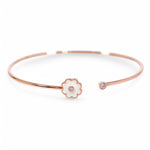 Load image into Gallery viewer, 925 Sterling Silver Rose Gold CZ Flower Enamel Design Bangle For Girls/Women - Taraash
