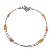 925 Sterling Silver Rose Gold & Gold Beads Stylish Bangle For Women - Taraash