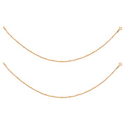 925 Sterling Silver Rose Gold Plated Chain Anklets - Taraash