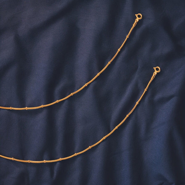925 Sterling Silver Rose Gold Plated Chain Anklets - Taraash