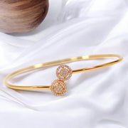 925 Sterling Silver Round Gold Openable Bangle for Women - Taraash