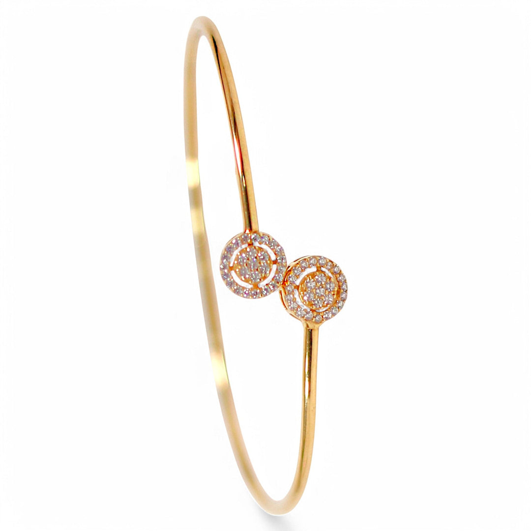 925 Sterling Silver Round Gold Openable Bangle for Women - Taraash