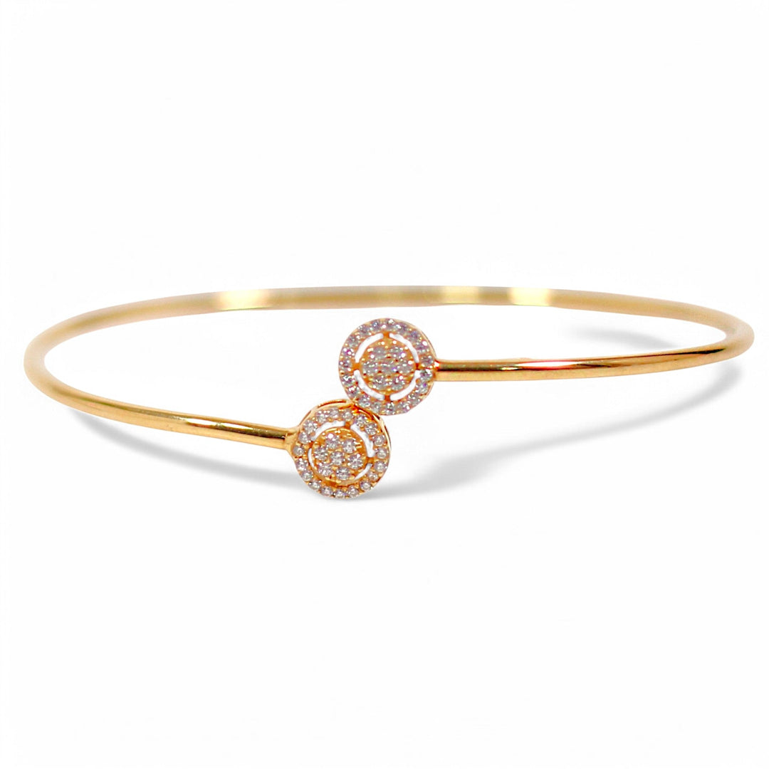 925 Sterling Silver Round Gold Openable Bangle for Women - Taraash